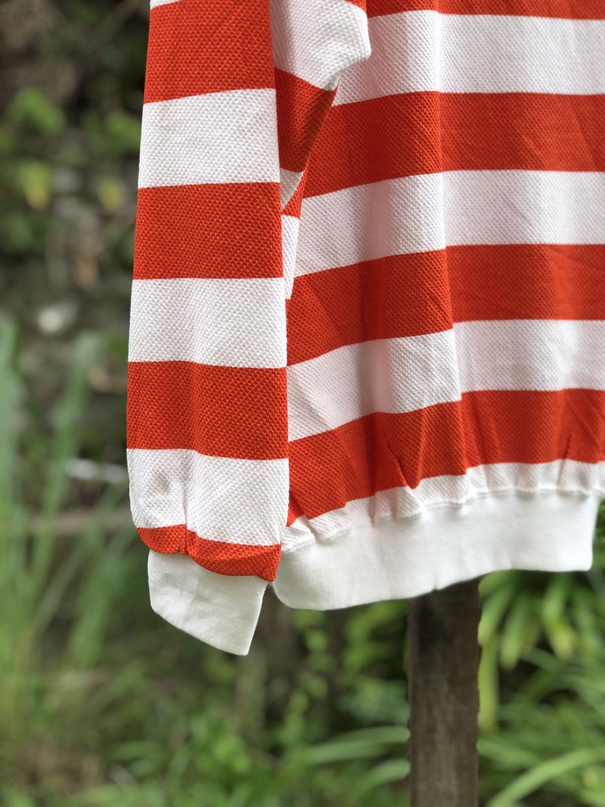 Japanese Brand Vintage 90's Polo Shirt Orange Striped Pullover Size US L / EU 52-54 / 3 - 6 Thumbnail