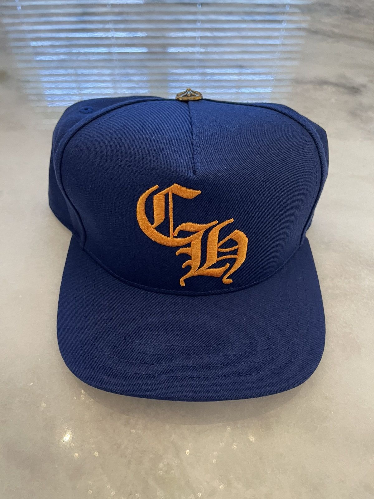 Chrome Hearts Chrome Hearts Blue / Gold CH Logo Baseball Snapback Hat ...