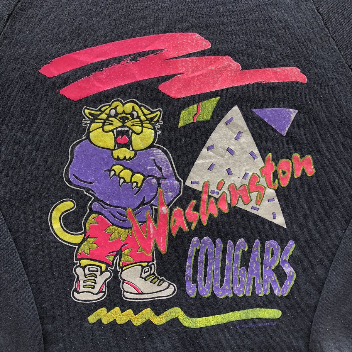 Fruit Of The Loom Vintage 80's Sweatshirt Washington Cougars Team Size US M / EU 48-50 / 2 - 8 Thumbnail