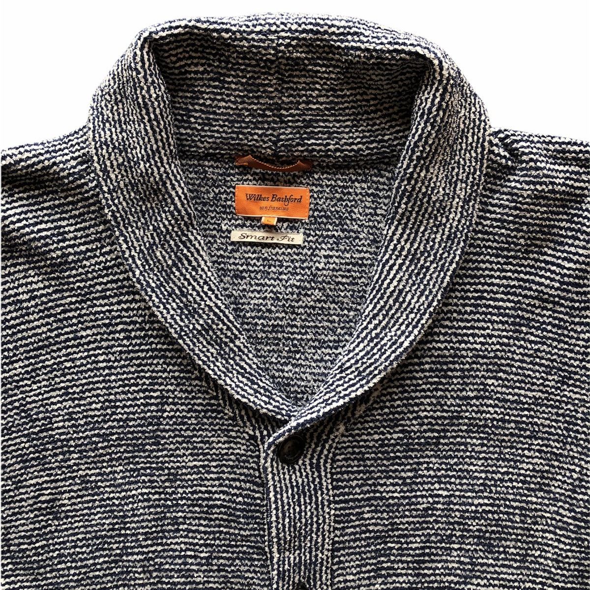 Wilkes Bashford Cardigan Shawl Collar Hickory Stripe by Wilkes Bashford Size US S / EU 44-46 / 1 - 2 Thumbnail