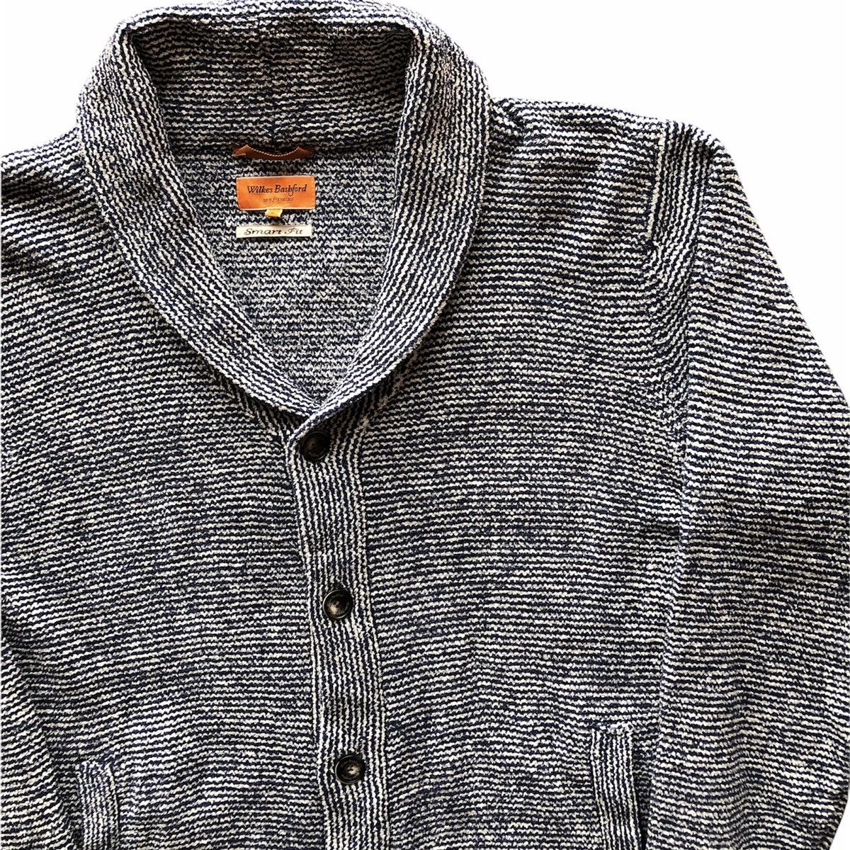 Wilkes Bashford Cardigan Shawl Collar Hickory Stripe by Wilkes Bashford Size US S / EU 44-46 / 1 - 3 Thumbnail