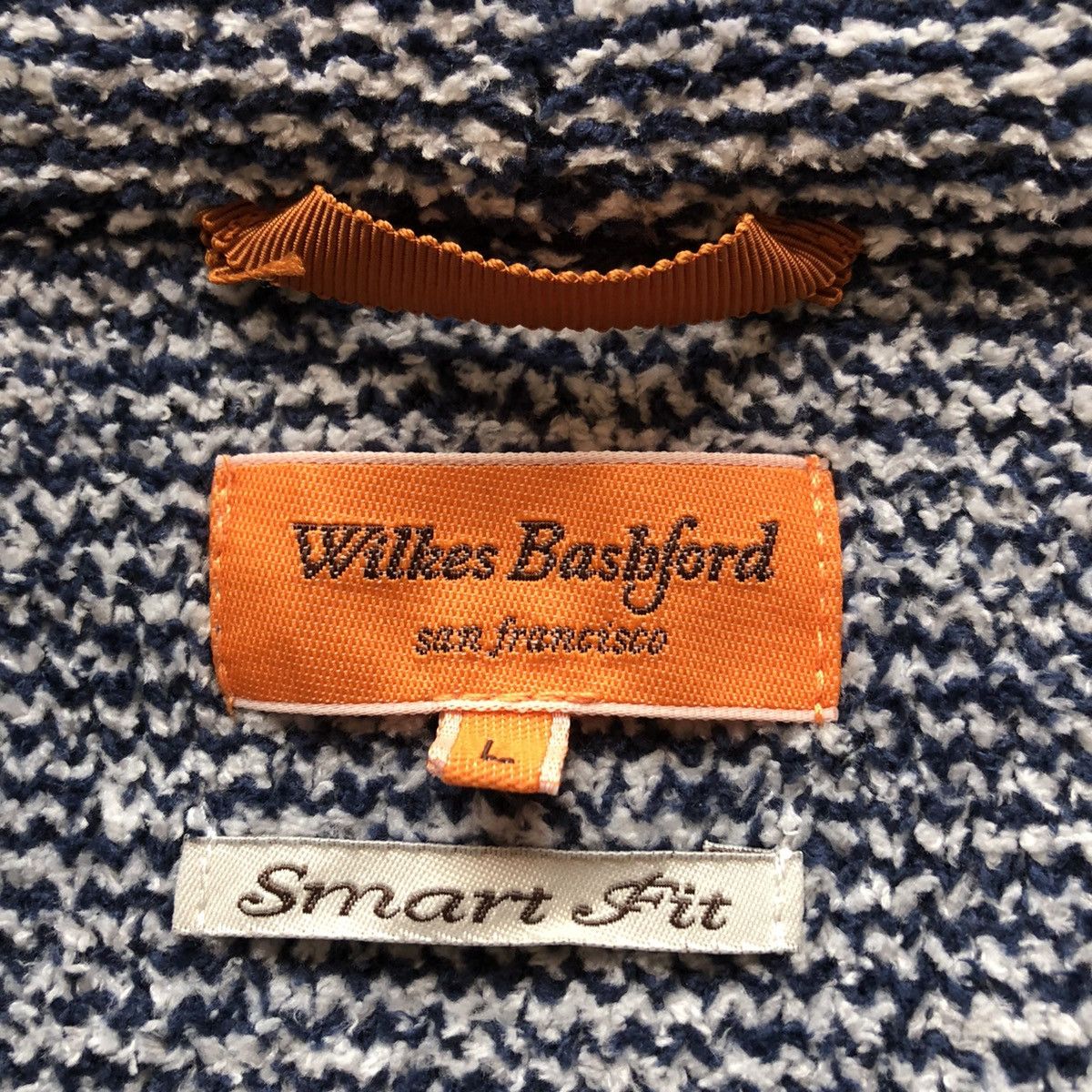 Wilkes Bashford Cardigan Shawl Collar Hickory Stripe by Wilkes Bashford Size US S / EU 44-46 / 1 - 15 Thumbnail
