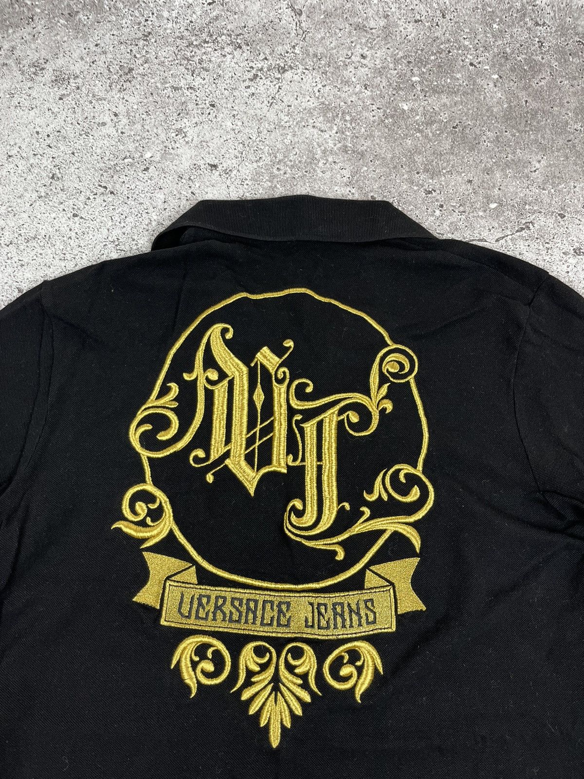 Versace Jeans Couture Versace Jeans Black Gold Logo Cotton Polo Shirt Size US M / EU 48-50 / 2 - 9 Thumbnail
