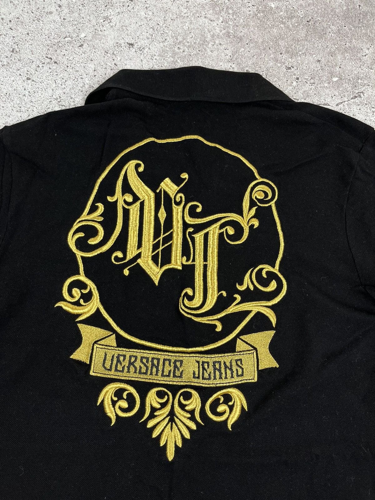 Versace Jeans Couture Versace Jeans Black Gold Logo Cotton Polo Shirt Size US M / EU 48-50 / 2 - 10 Thumbnail
