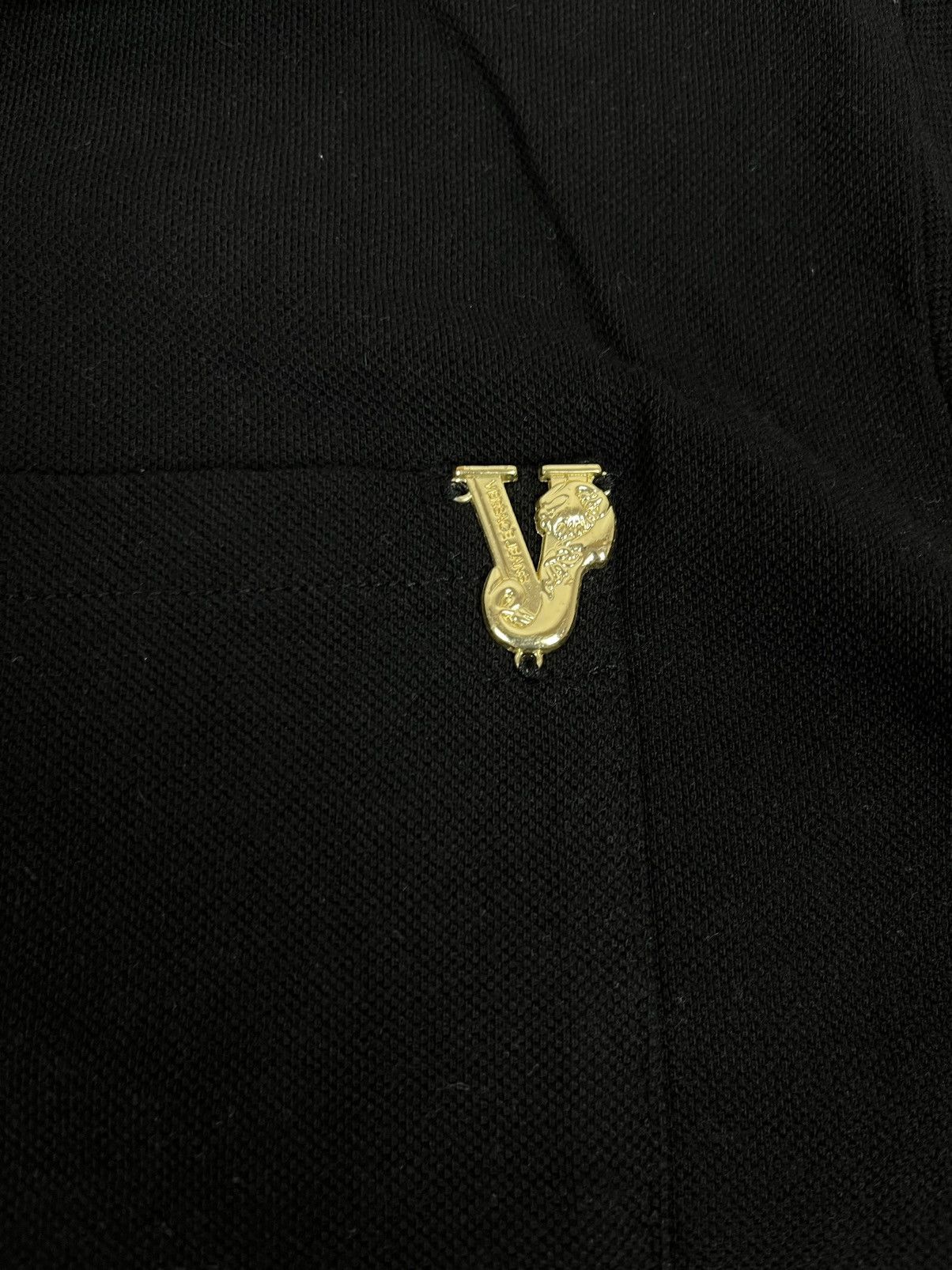 Versace Jeans Couture Versace Jeans Black Gold Logo Cotton Polo Shirt Size US M / EU 48-50 / 2 - 6 Thumbnail