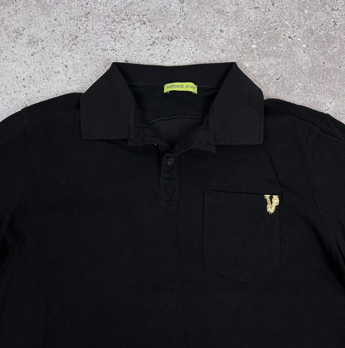 Versace Jeans Couture Versace Jeans Black Gold Logo Cotton Polo Shirt Size US M / EU 48-50 / 2 - 5 Thumbnail