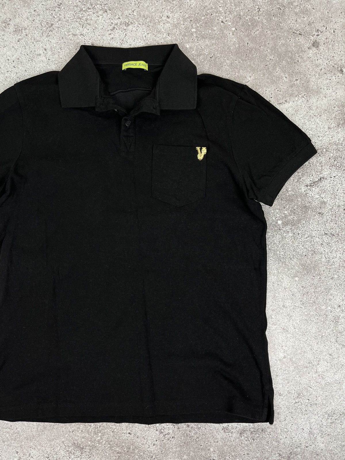 Versace Jeans Couture Versace Jeans Black Gold Logo Cotton Polo Shirt Size US M / EU 48-50 / 2 - 4 Thumbnail