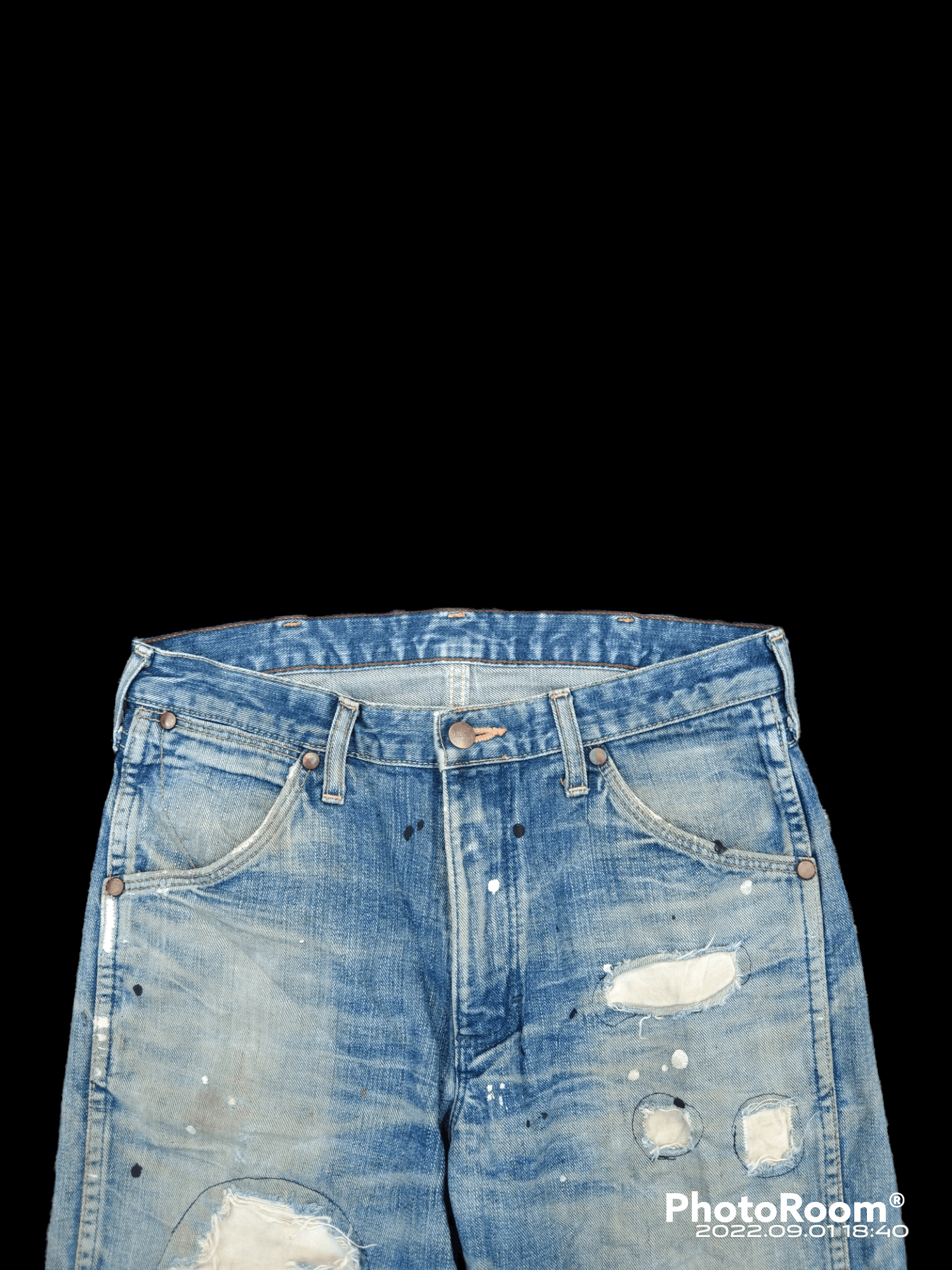 Wrangler SUPER SICK⚡DiSTRESSED PACTHWORK WRANGLER MADE IN 🎌 Size US 30 / EU 46 - 4 Thumbnail