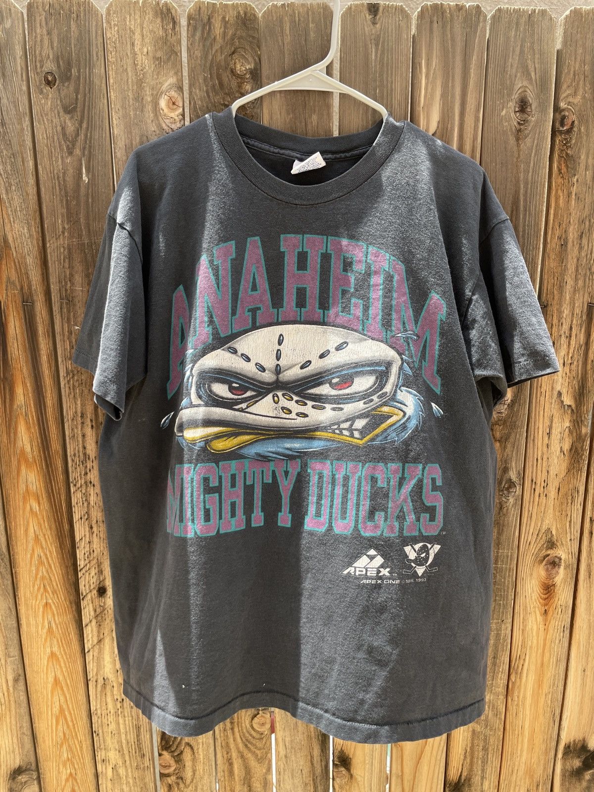 image of Apex One x Nhl 1993 Anaheim Mighty Ducks Shirt in Black, Men's (Size Large)