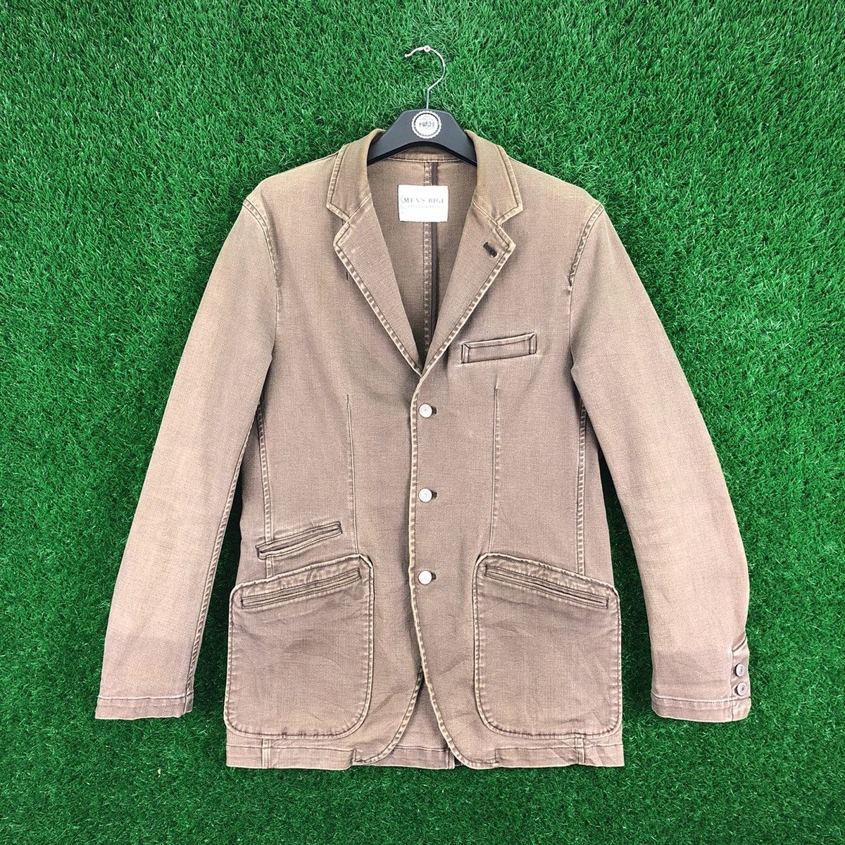image of Coat Jacket Denim Stretch Faded Brown By Men's Bigi (Size Small)