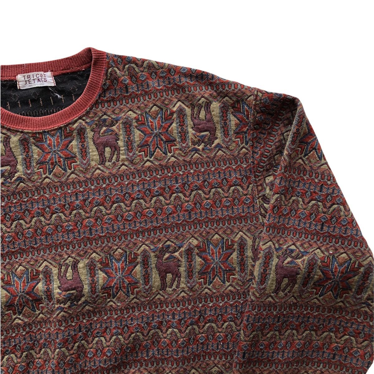 Japanese Brand Vintage 80's Sweatshirt Native 3D Textured by Tricot Jetais Size US S / EU 44-46 / 1 - 3 Thumbnail