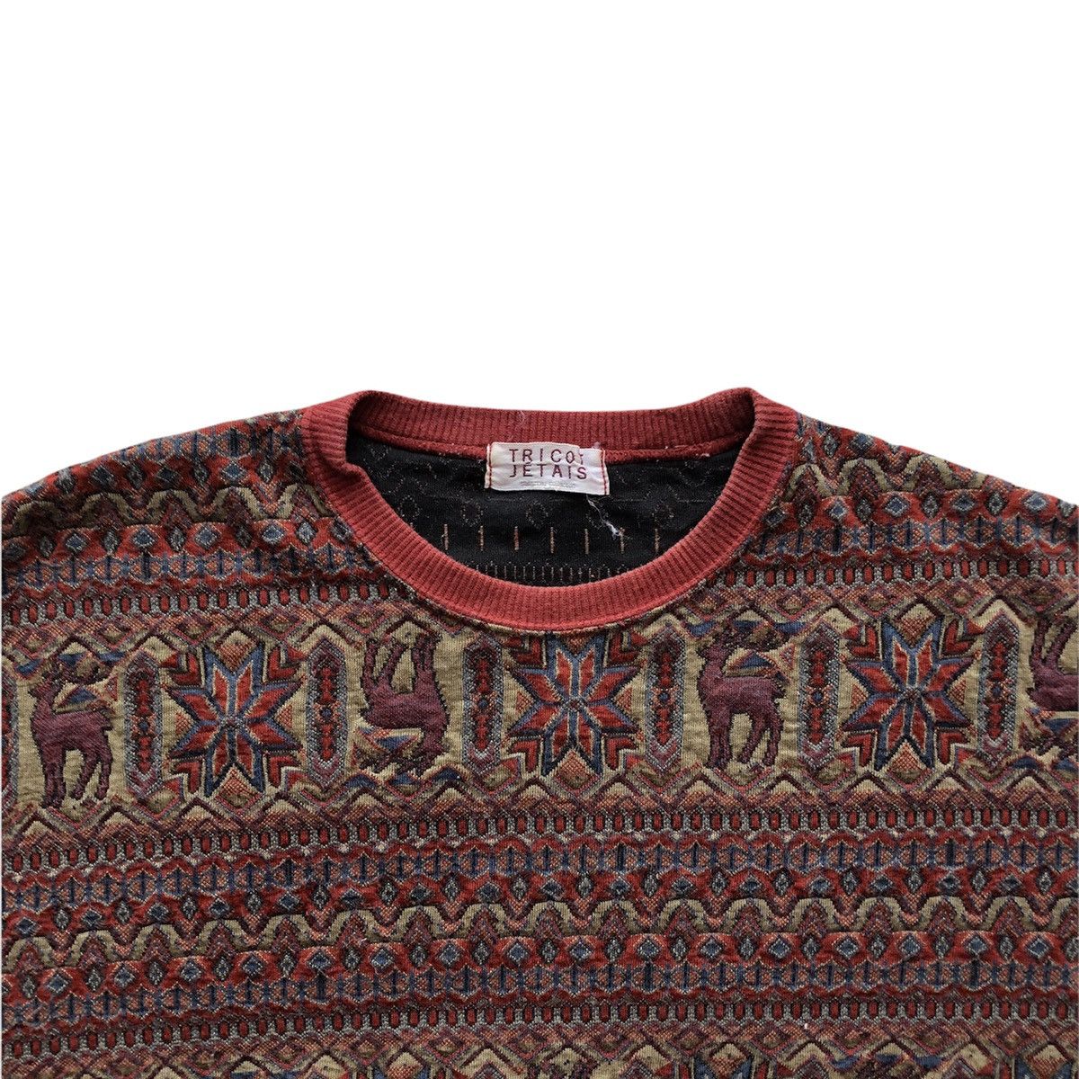 Japanese Brand Vintage 80's Sweatshirt Native 3D Textured by Tricot Jetais Size US S / EU 44-46 / 1 - 2 Thumbnail