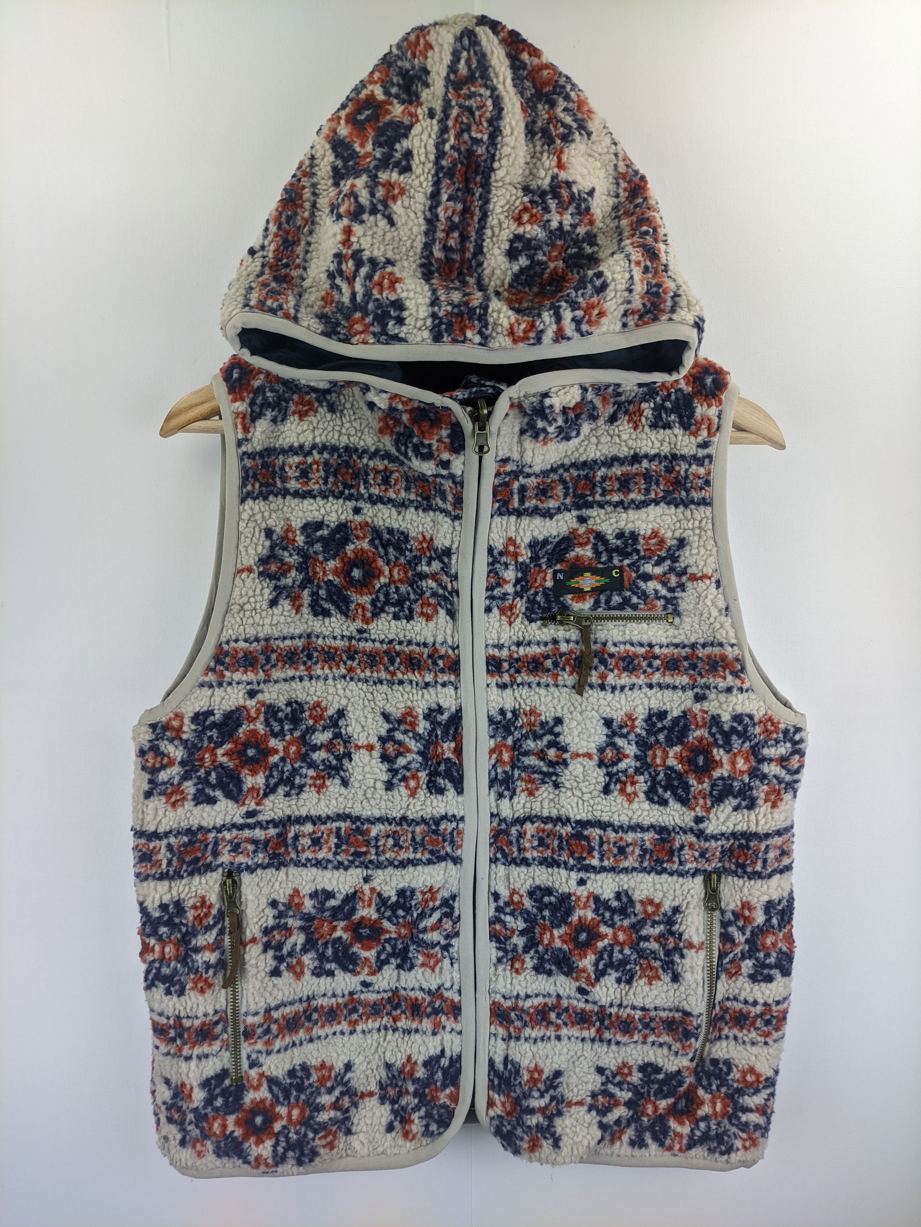 Japanese Brand Steals🔥Sherpa Vest Hooded Navajo Reversible Size US S / EU 44-46 / 1 - 1 Thumbnail