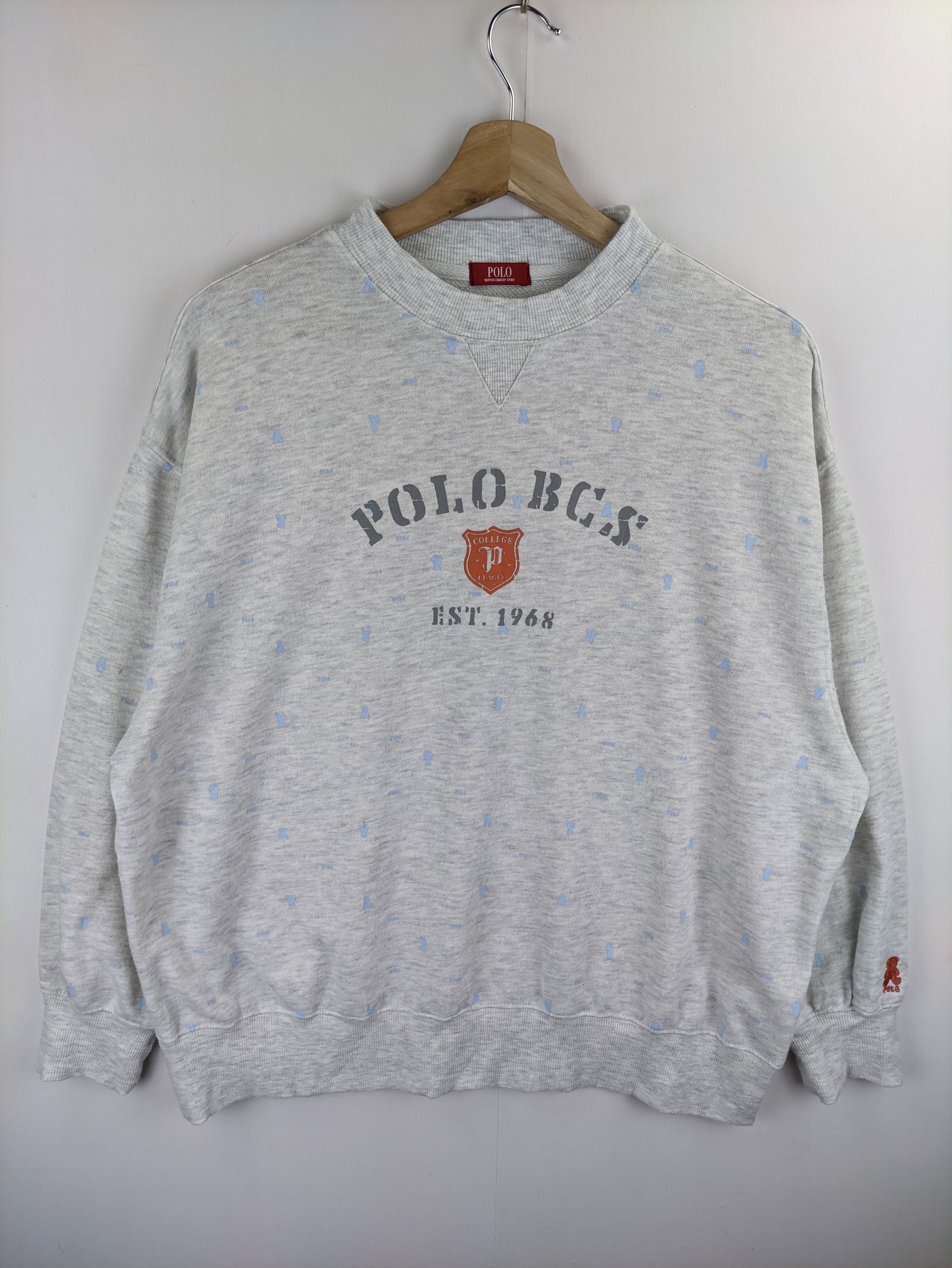 image of Beverly Hills Polo Club x Vintage Stealssweatshirt Polo British Country Spirit in White (Size Mediu