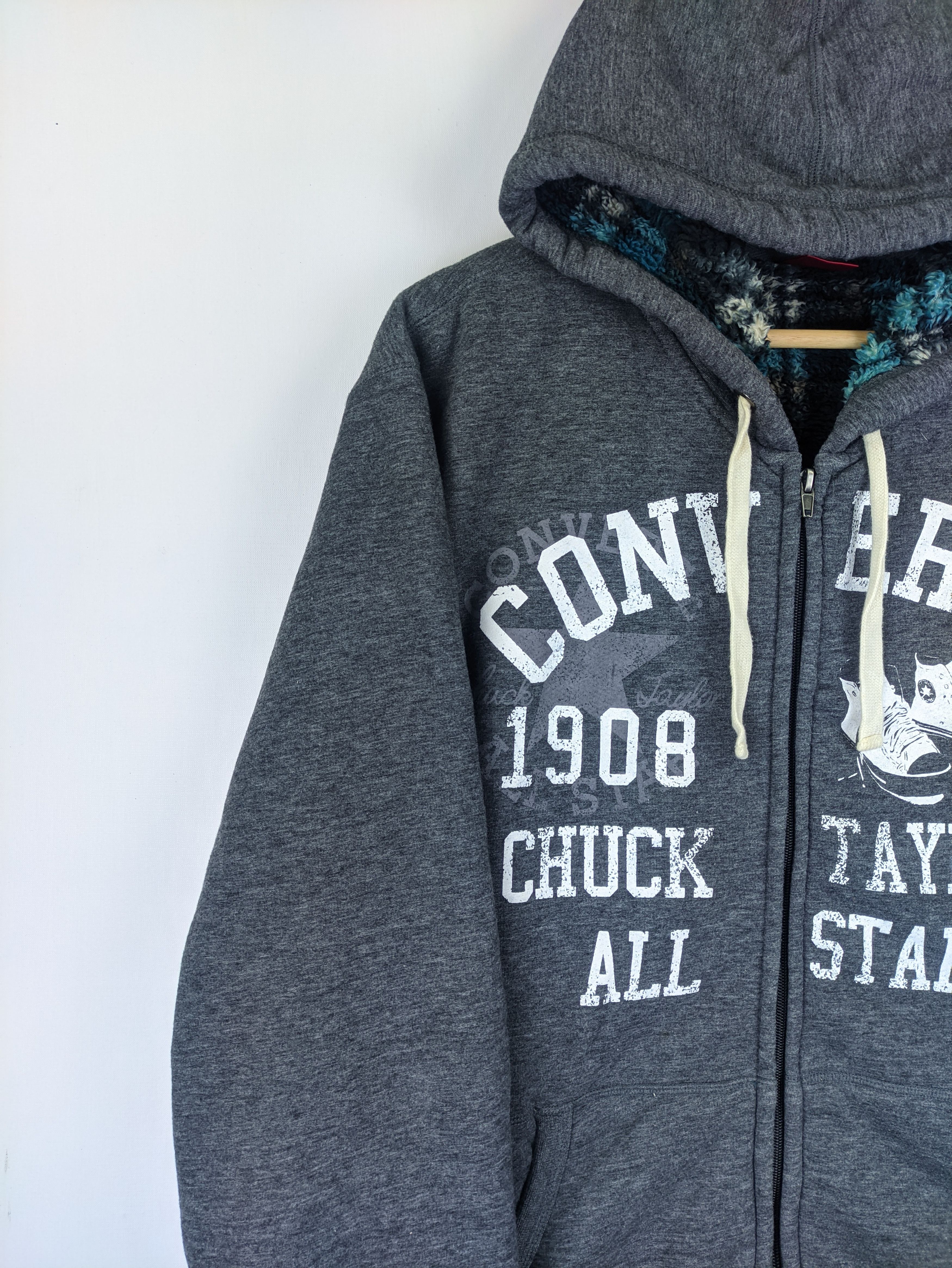 Converse Steals🔥Converse Hoodie Sherpa Inner Zipper Up Size US XXL / EU 58 / 5 - 7 Thumbnail