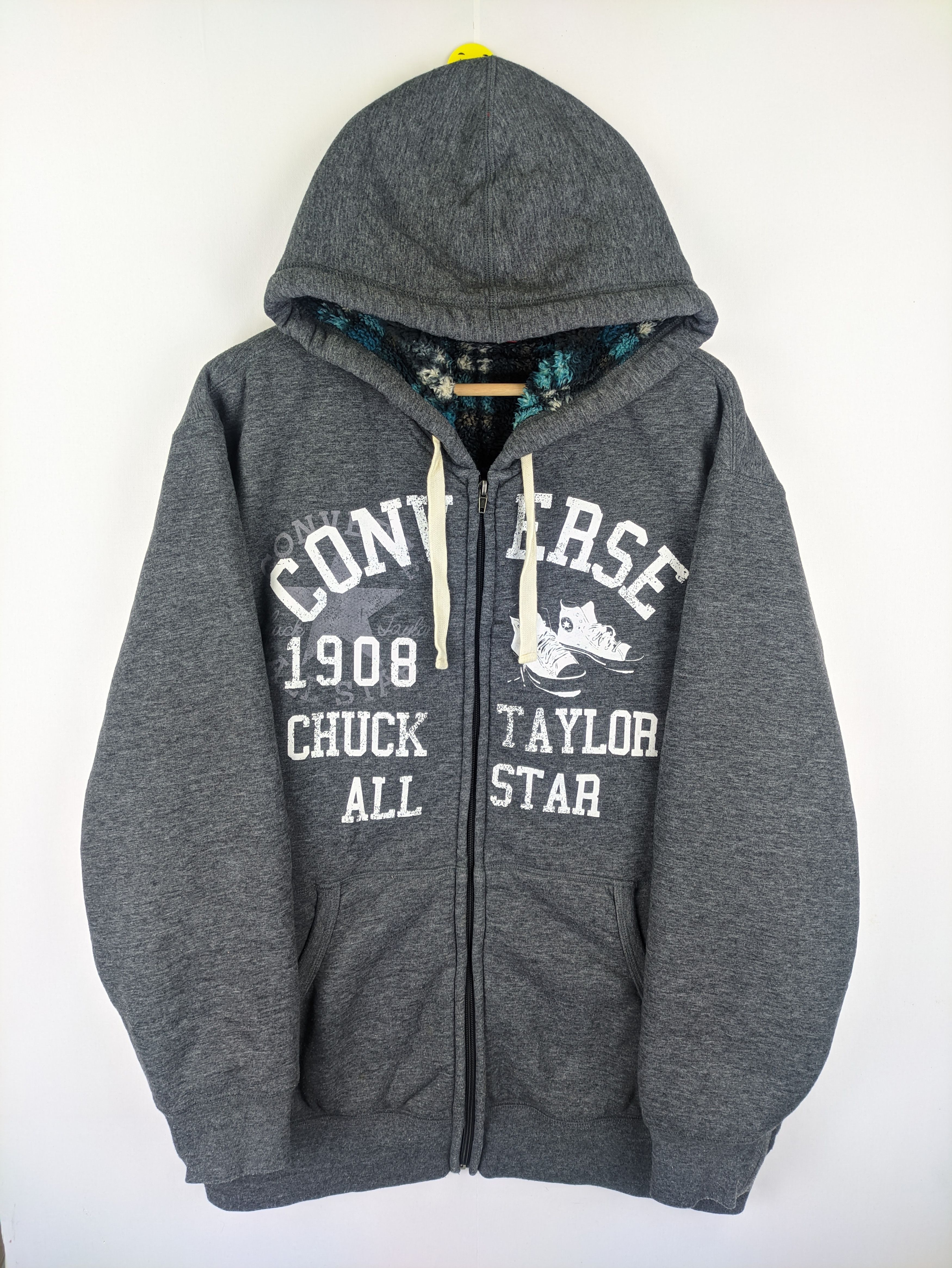 Converse Steals🔥Converse Hoodie Sherpa Inner Zipper Up Size US XXL / EU 58 / 5 - 9 Thumbnail