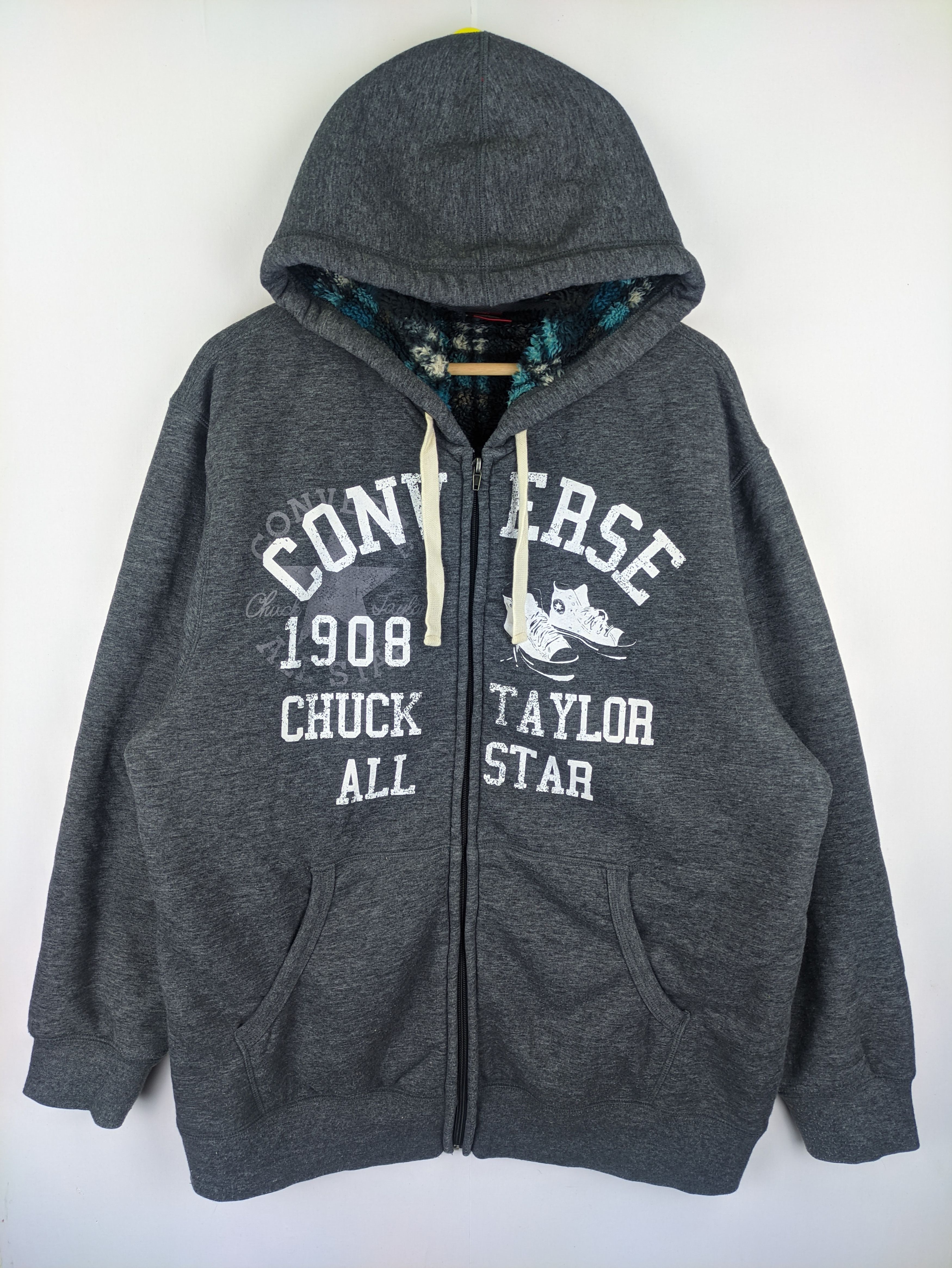Converse Steals🔥Converse Hoodie Sherpa Inner Zipper Up Size US XXL / EU 58 / 5 - 1 Thumbnail