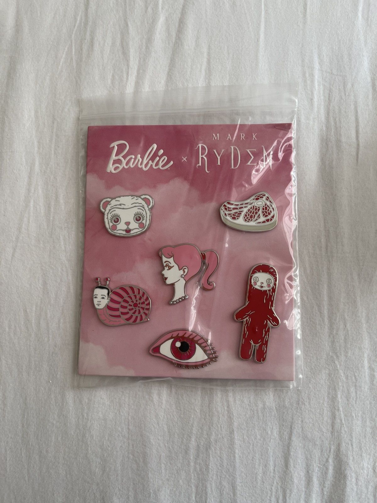 image of Barbie X Mark Ryden Enamel Pins in Pink, Women's