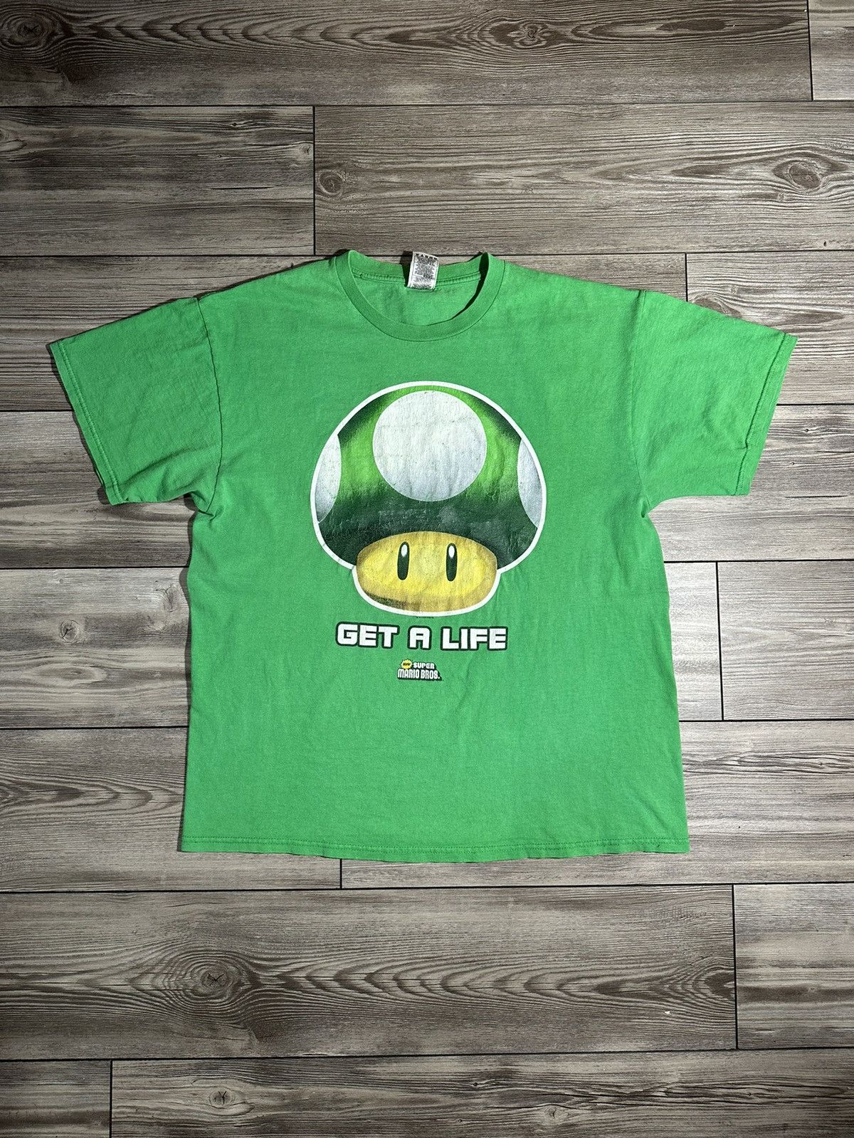 Nintendo × Vintage Y2K Super Mario Bros Get A Life 1 Up T Shirt Size US XL / EU 56 / 4 - 1 Thumbnail
