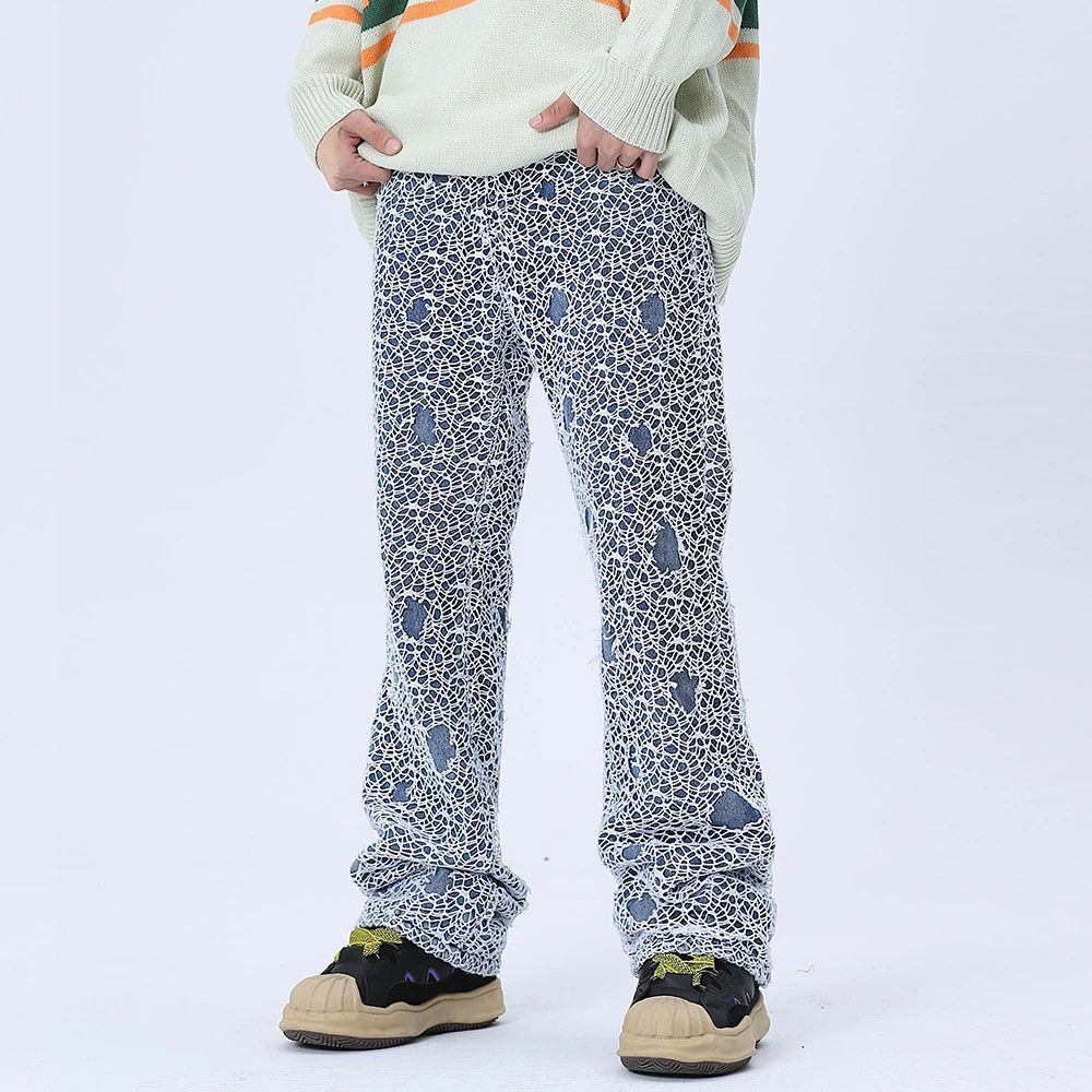 flare grunge fade damaged pants