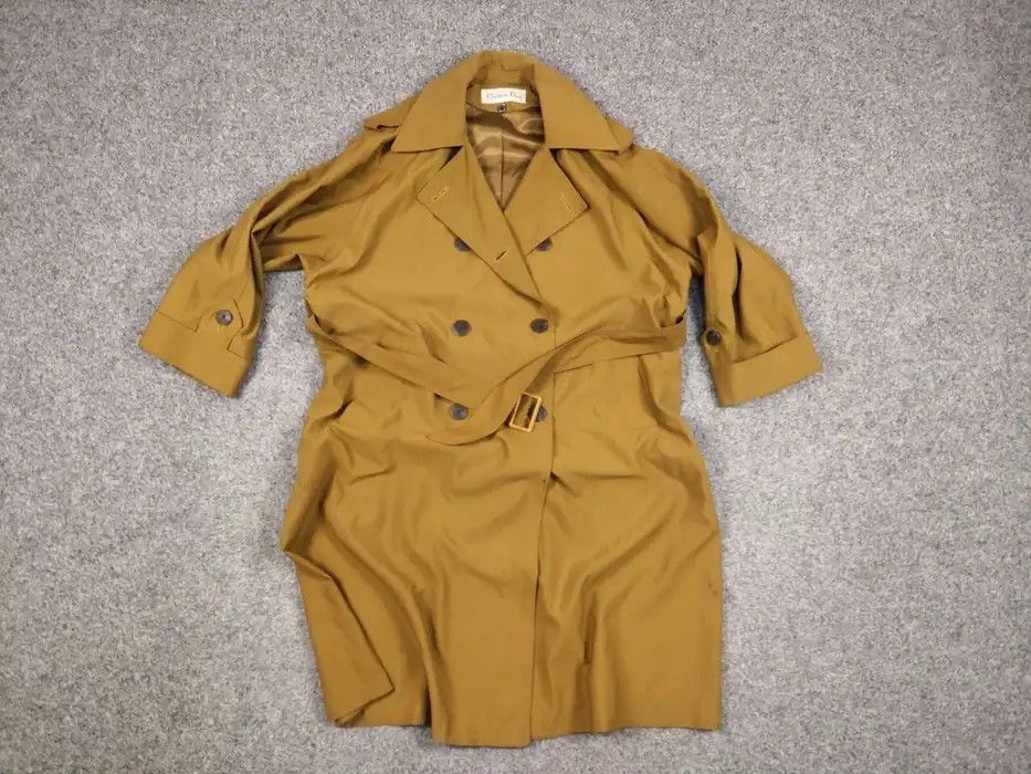 Christian Dior Monsieur Vintage 90's Christian Dior Yellow Gold Trench Coat Jacket Size M / US 6-8 / IT 42-44 - 4 Thumbnail
