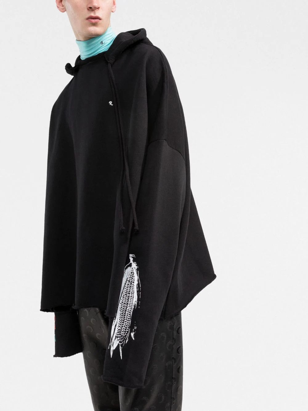 Raf Simons Raf Simons Graphic Printed Drawstring Hoodie - Black Size US S / EU 44-46 / 1 - 1 Thumbnail