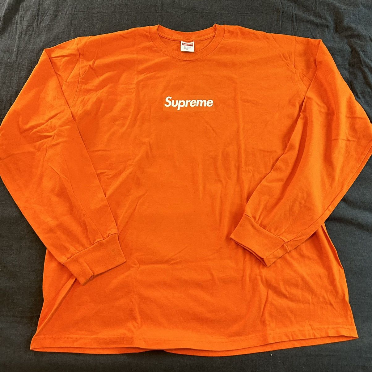 Supreme Orange Box Logo Tee | Grailed