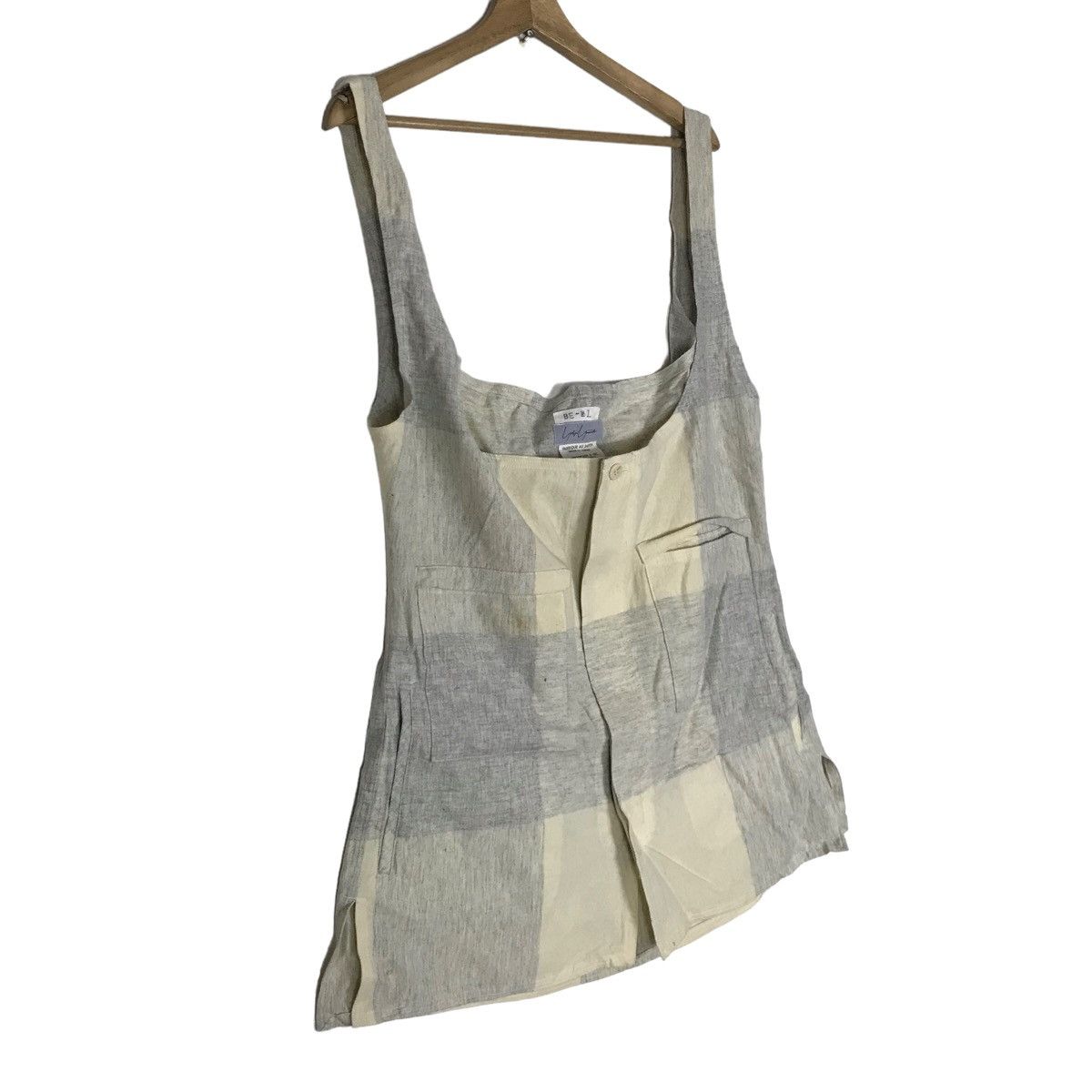 Yohji Yamamoto Vintage Yohji Yamamoto Signature Checked Adjustable Tank Top Size M / US 6-8 / IT 42-44 - 3 Thumbnail
