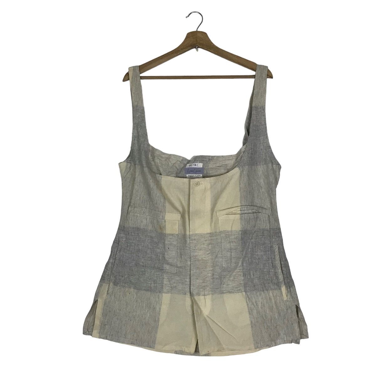 Yohji Yamamoto Vintage Yohji Yamamoto Signature Checked Adjustable Tank Top Size M / US 6-8 / IT 42-44 - 1 Thumbnail