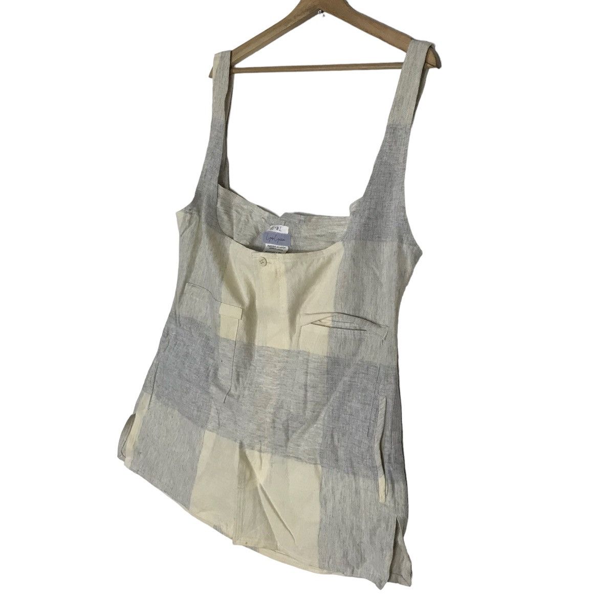 Yohji Yamamoto Vintage Yohji Yamamoto Signature Checked Adjustable Tank Top Size M / US 6-8 / IT 42-44 - 4 Thumbnail