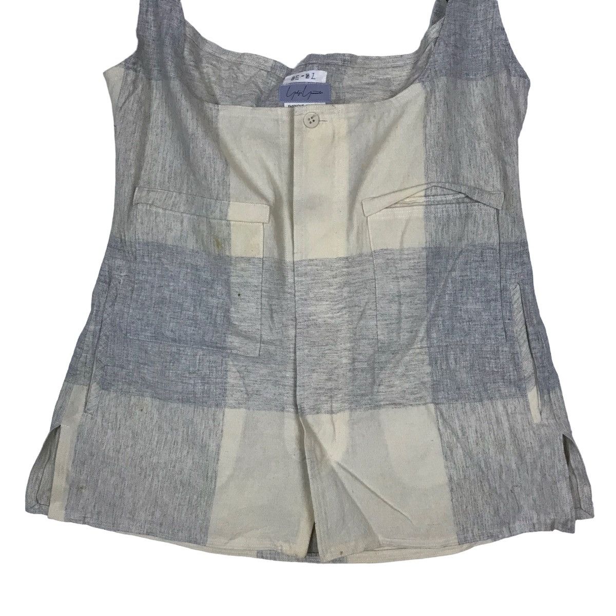 Yohji Yamamoto Vintage Yohji Yamamoto Signature Checked Adjustable Tank Top Size M / US 6-8 / IT 42-44 - 2 Thumbnail