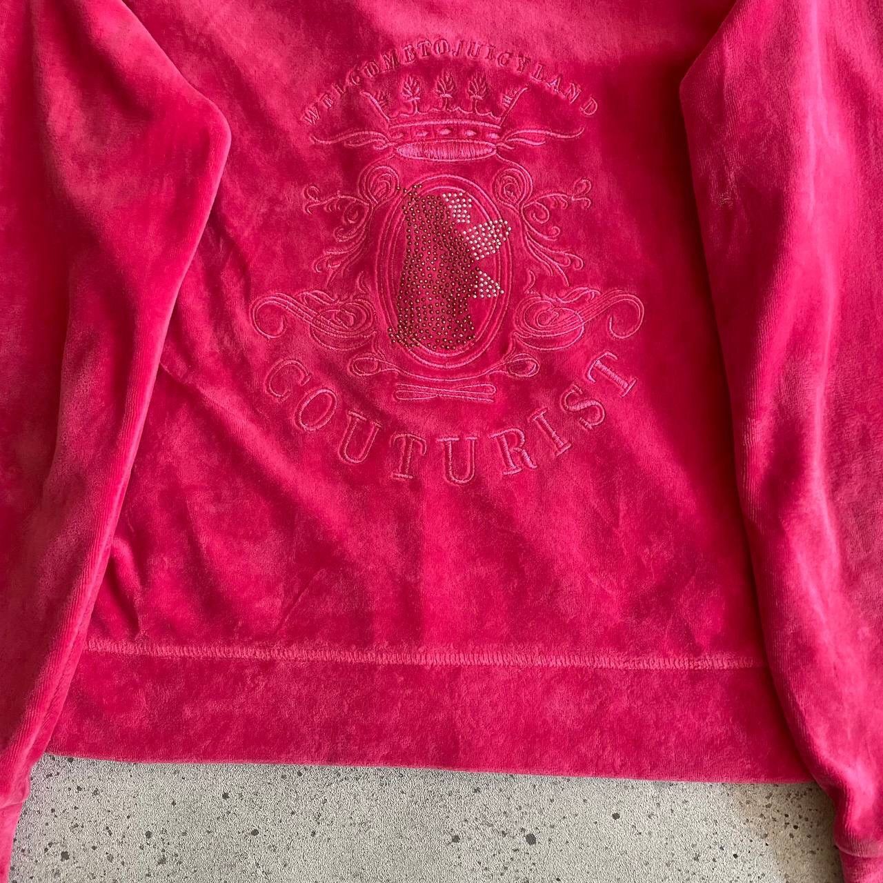 Juicy Couture × Vintage Y2K Juicy Couture Vintage Velour Pink Glam Zip Hoodie Size L / US 10 / IT 46 - 5 Thumbnail