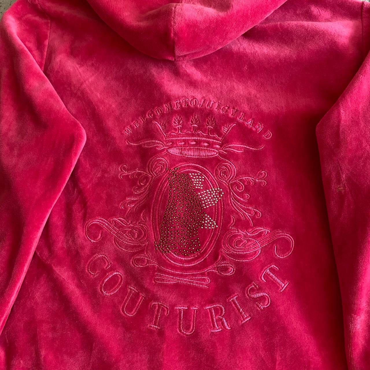 Juicy Couture × Vintage Y2K Juicy Couture Vintage Velour Pink Glam Zip Hoodie Size L / US 10 / IT 46 - 4 Thumbnail