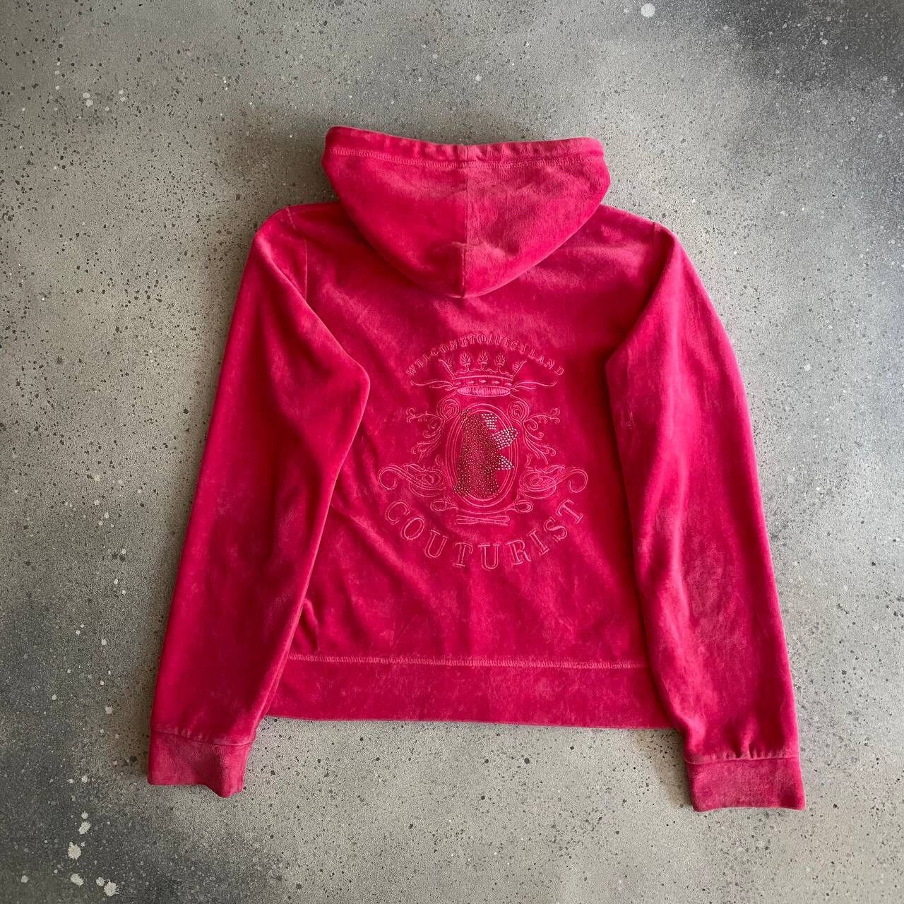 Juicy Couture × Vintage Y2K Juicy Couture Vintage Velour Pink Glam Zip Hoodie Size L / US 10 / IT 46 - 2 Thumbnail