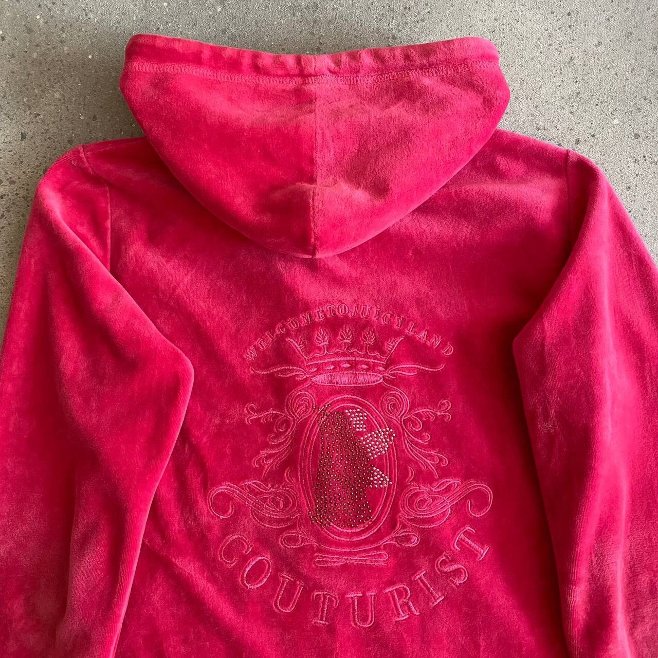 Juicy Couture × Vintage Y2K Juicy Couture Vintage Velour Pink Glam Zip Hoodie Size L / US 10 / IT 46 - 3 Thumbnail
