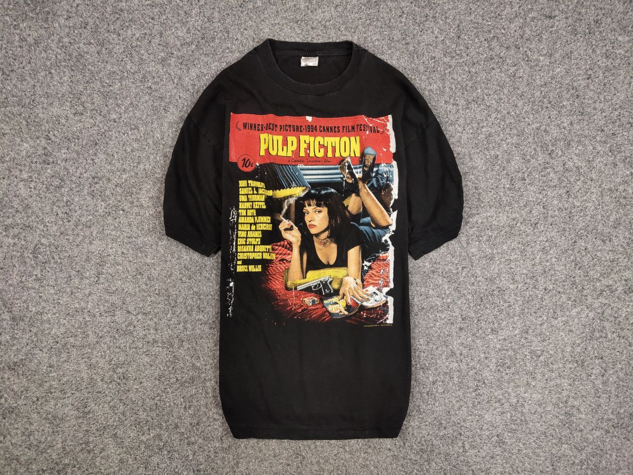 image of Grail x Movie Vintage 1994 Pulp Fiction Movie Promo T Shirt Size XL in Black, Men's