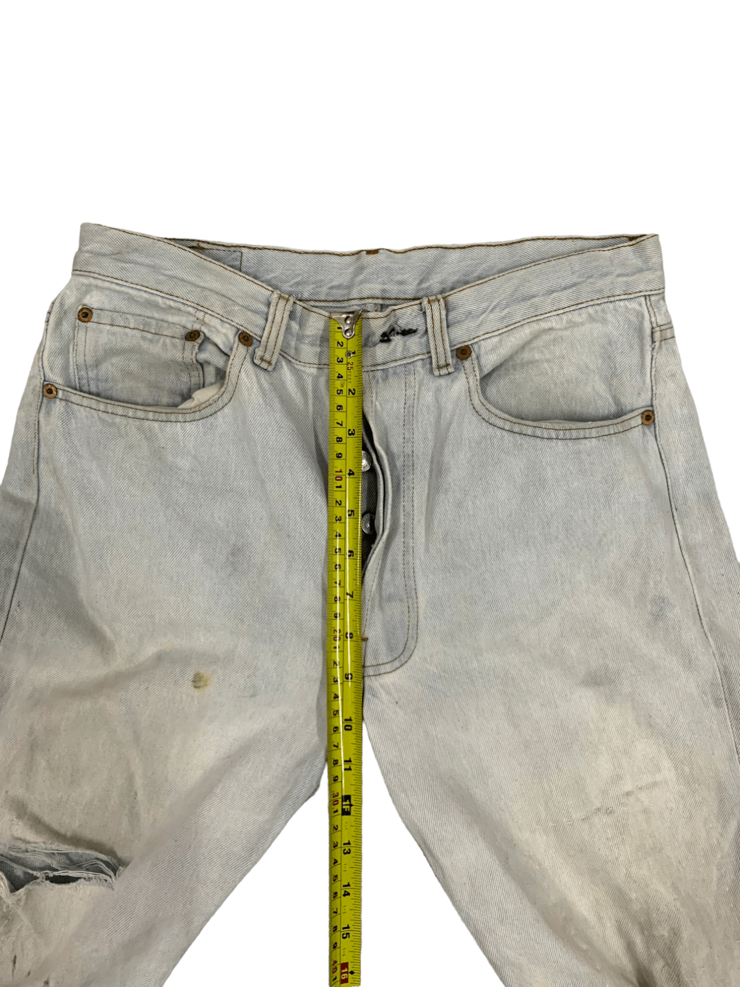 Levi's Vintage 90s Levis 501 Distressed Ripped Jeans 30x29 Size US 30 / EU 46 - 14 Thumbnail
