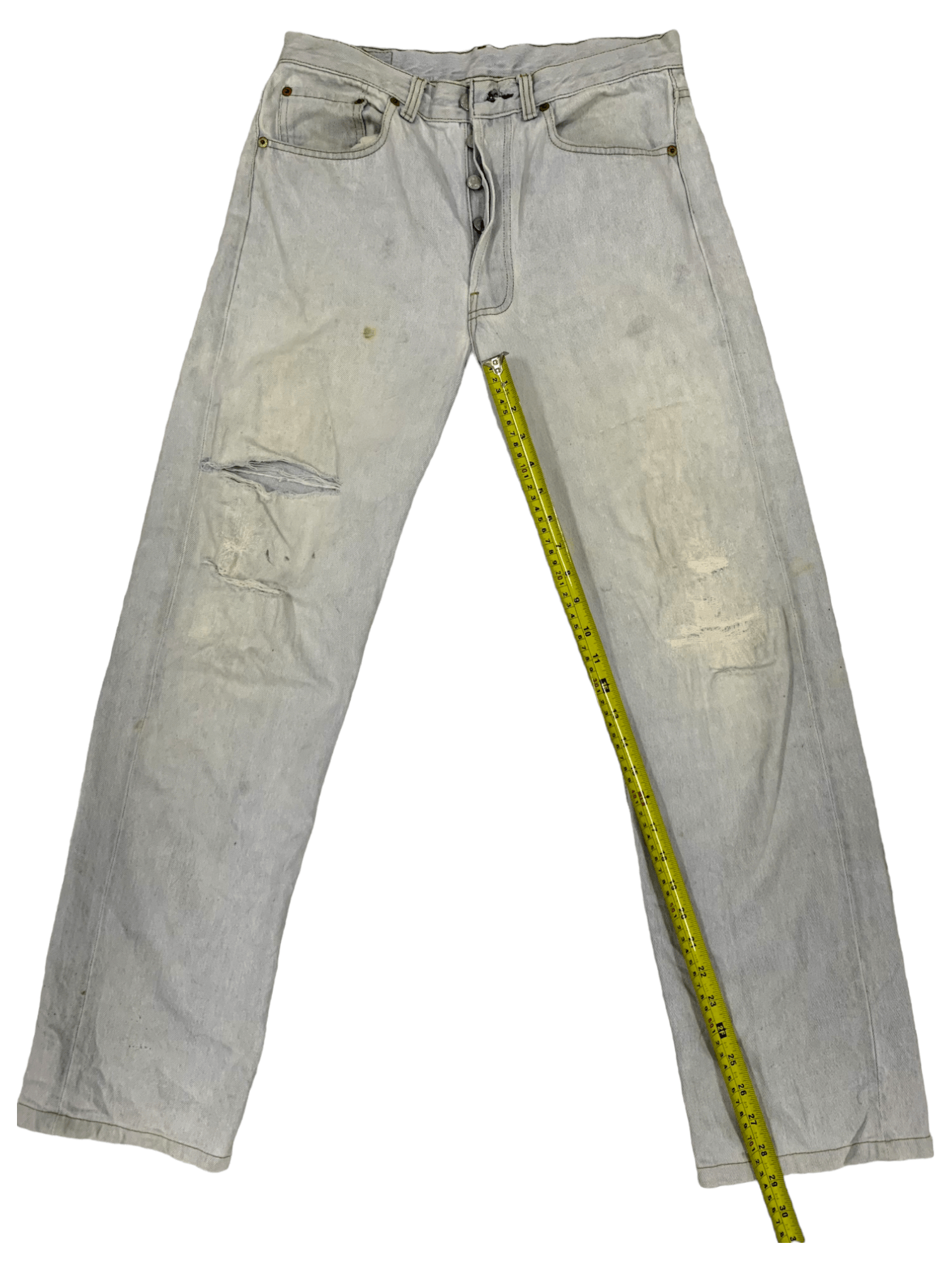 Levi's Vintage 90s Levis 501 Distressed Ripped Jeans 30x29 Size US 30 / EU 46 - 15 Thumbnail