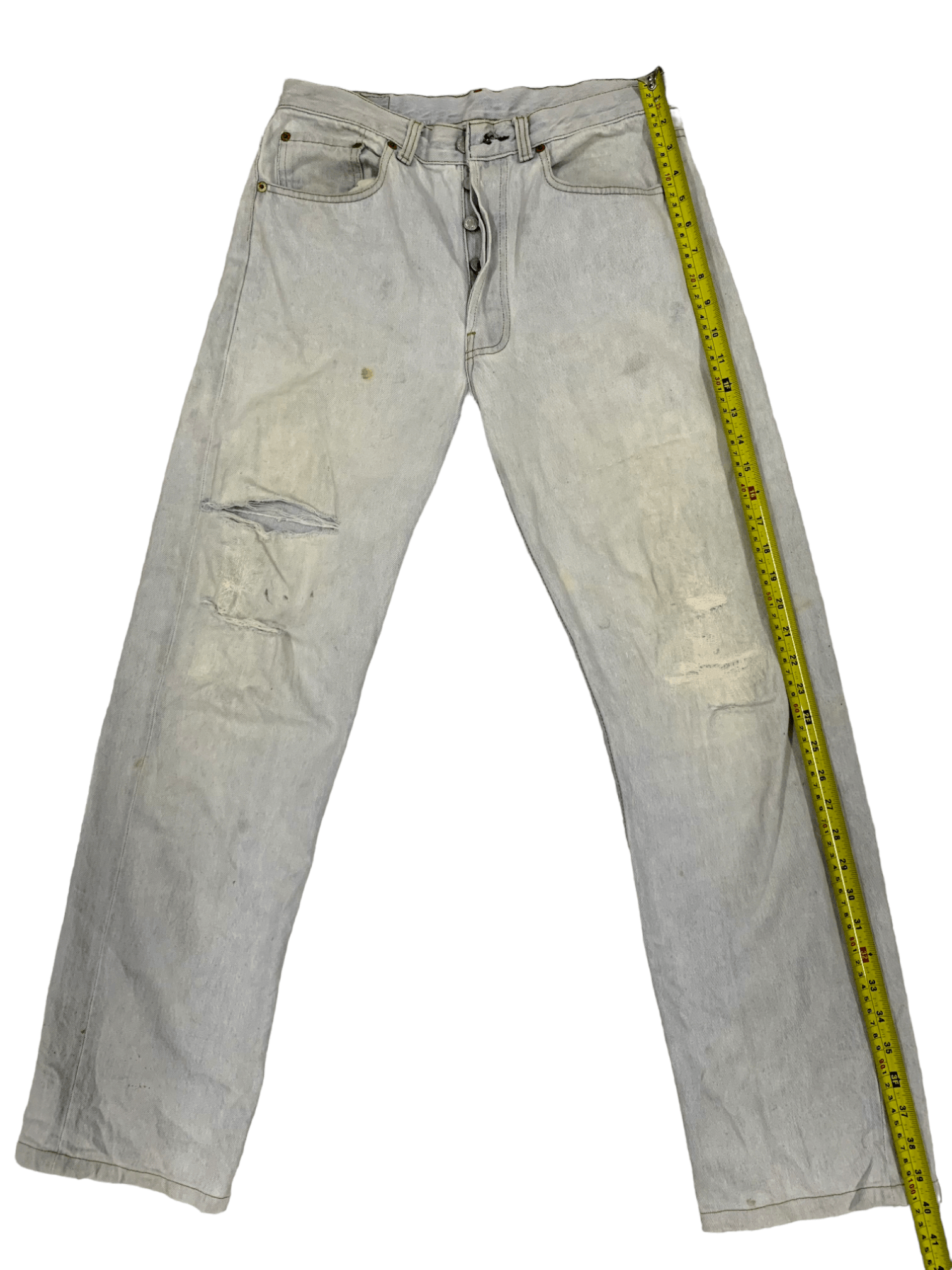 Levi's Vintage 90s Levis 501 Distressed Ripped Jeans 30x29 Size US 30 / EU 46 - 13 Thumbnail