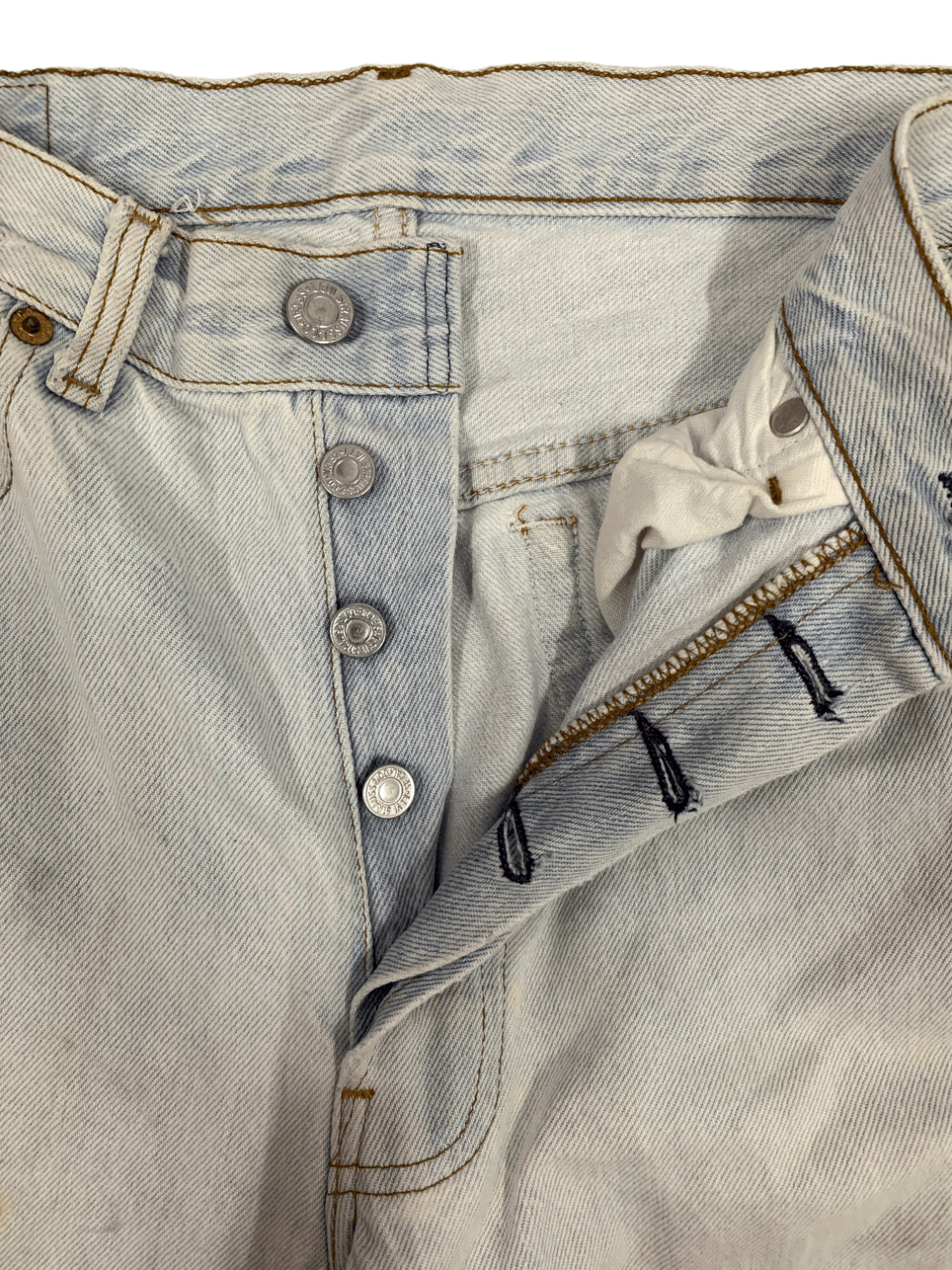 Levi's Vintage 90s Levis 501 Distressed Ripped Jeans 30x29 Size US 30 / EU 46 - 5 Thumbnail