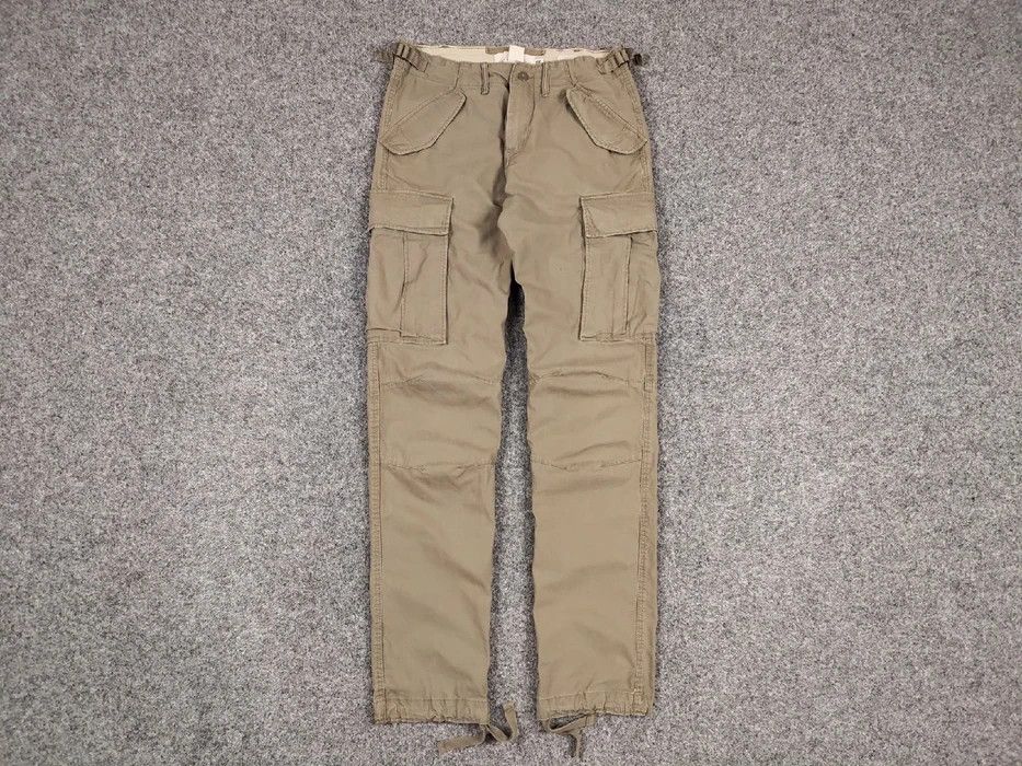 Japanese Brand Vintage Travis Scott Cargo Beige pants Streetwear Japan Size US 29 - 1 Thumbnail