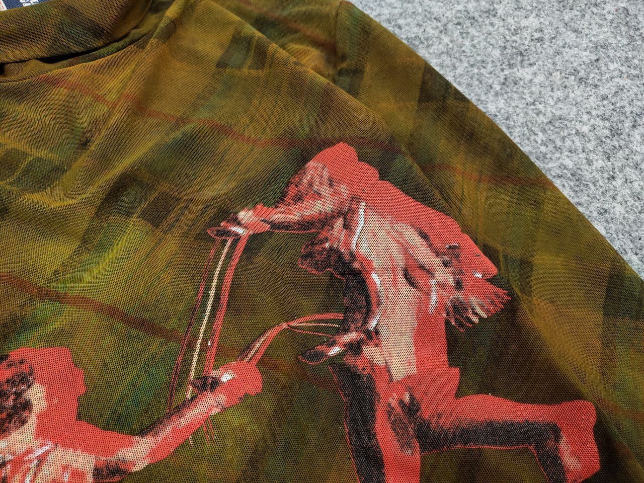 💥 New Jean Paul Gaultier long sleeve fencing print mesh top