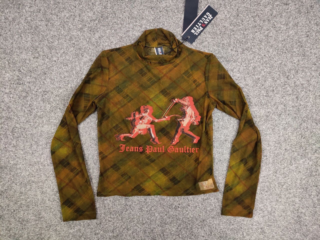 💥 New Jean Paul Gaultier long sleeve fencing print mesh top