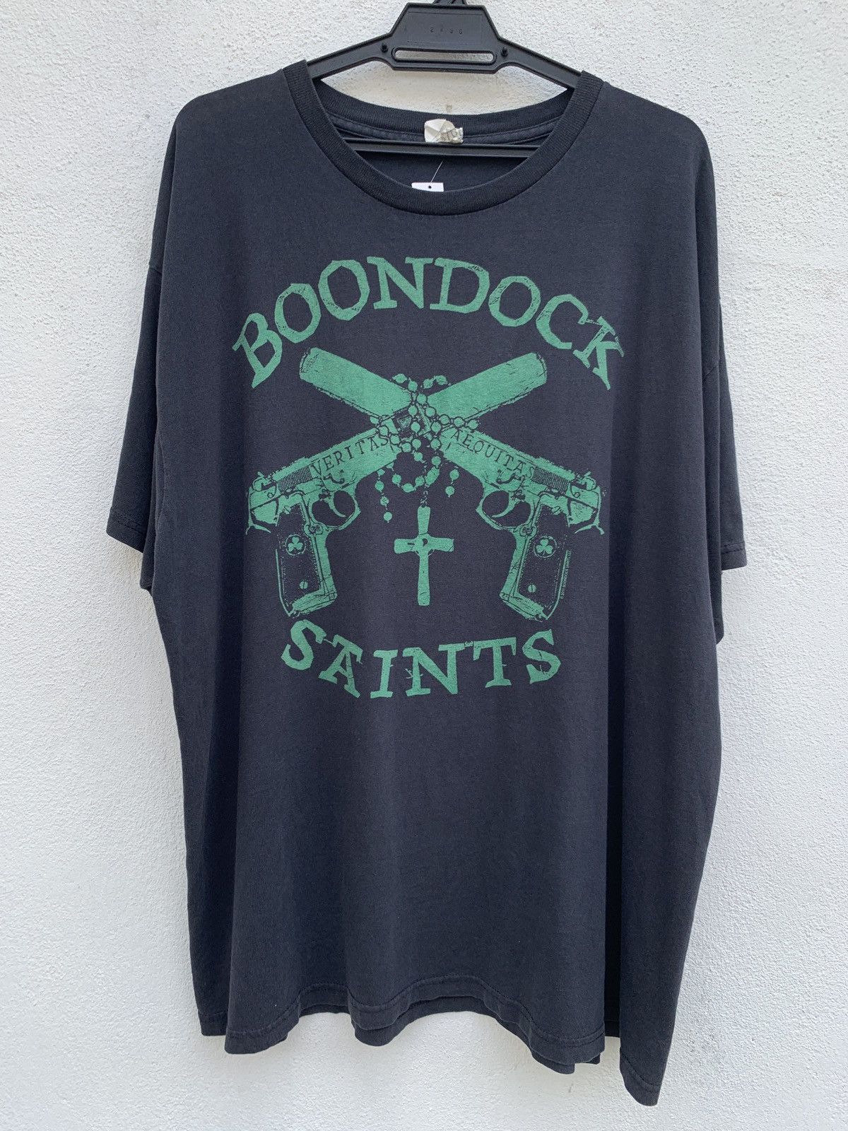 image of Grail x Movie Vintage Boondock Saints Guns Cross Movie Promo Tee in Black, Men's (Size 2XL)