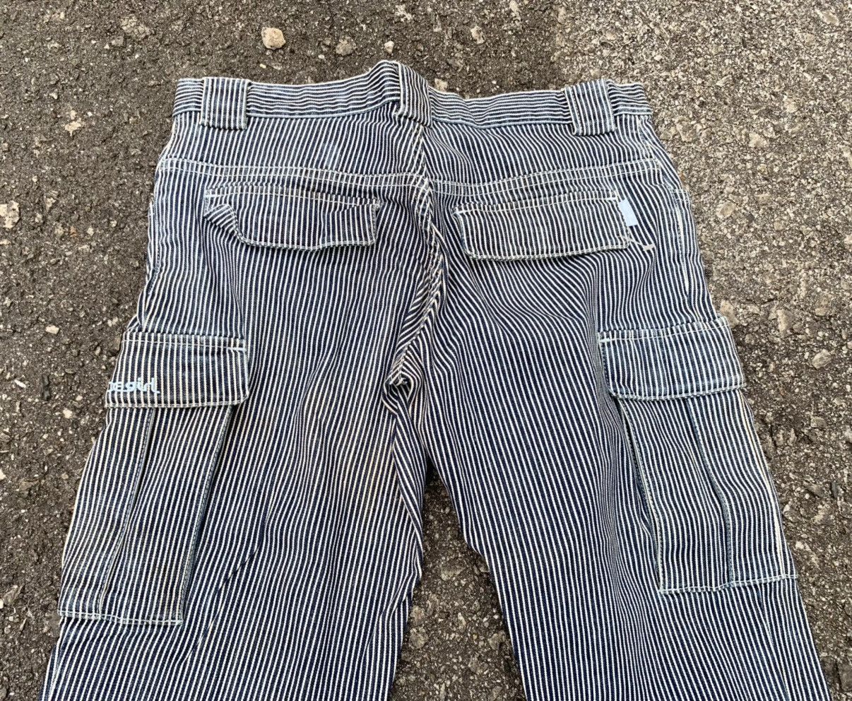 If Six Was Nine Vintage XGirl Hickory Stripe Flared Cargo Jeans Size US 30 / EU 46 - 9 Thumbnail