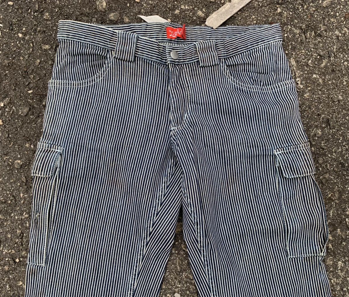 If Six Was Nine Vintage XGirl Hickory Stripe Flared Cargo Jeans Size US 30 / EU 46 - 5 Thumbnail