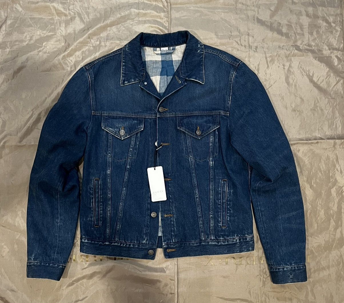 Gucci Gucci Men's Blue 'blind For Love' Denim Jacket size 52 Size US L / EU 52-54 / 3 - 2 Thumbnail