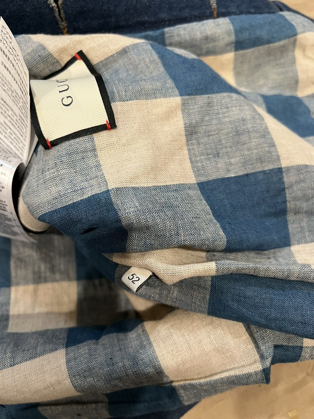 Gucci Gucci Men's Blue 'blind For Love' Denim Jacket size 52 Size US L / EU 52-54 / 3 - 5 Thumbnail