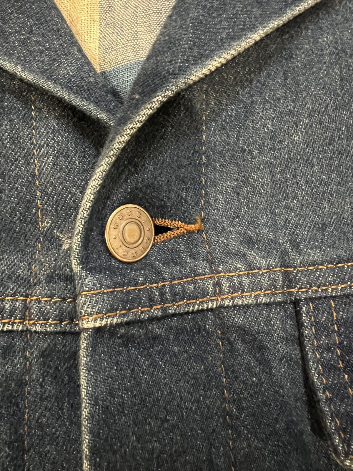 Gucci Gucci Men's Blue 'blind For Love' Denim Jacket size 52 Size US L / EU 52-54 / 3 - 4 Thumbnail