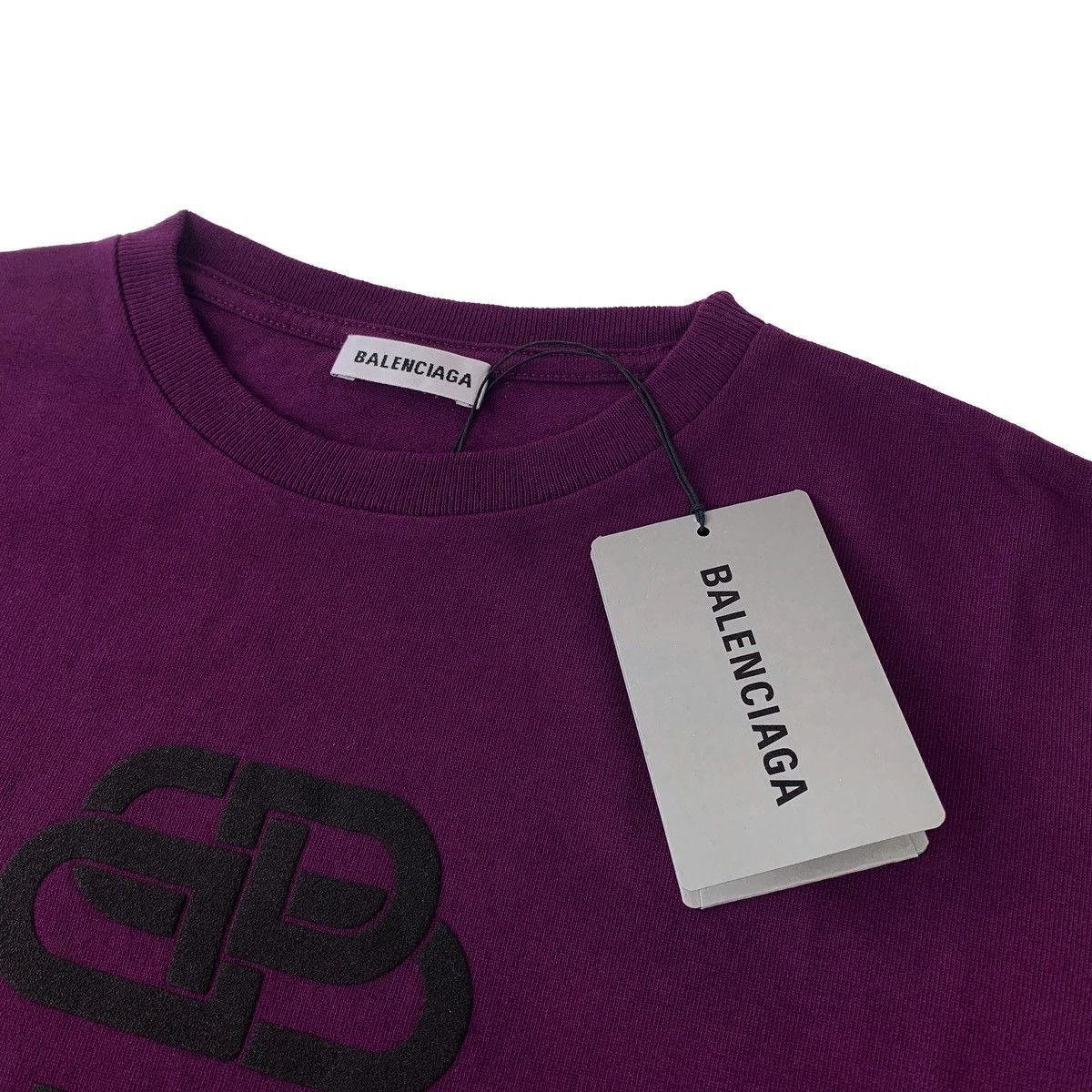Balenciaga Balenciaga BB Logo Violet & Black Women’s T Shirt Size M / US 6-8 / IT 42-44 - 3 Thumbnail